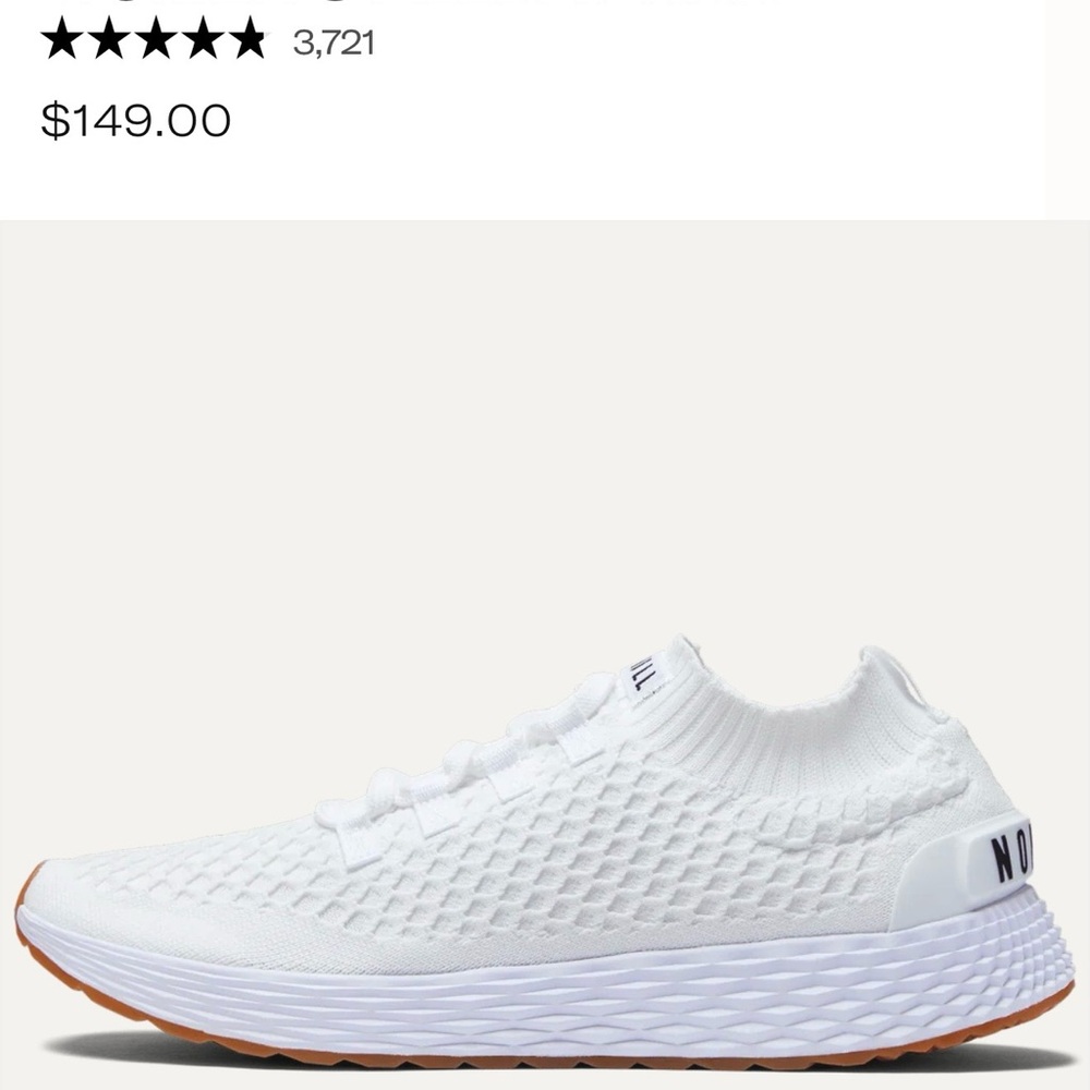 NOBULL Allday knit in White size 8 New - Picture 3 of 9
